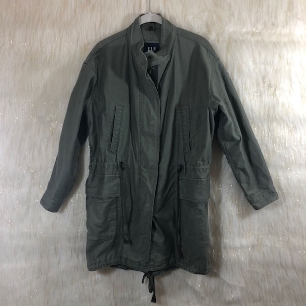 GAP Military Jacket Zipper & snap front Oversized